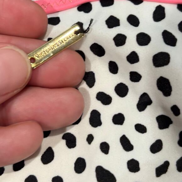 Victoria’s Secret Bikini Set Strappy Cheeky Pebble Dot Print Triangle Neon Small - Picture 9 of 10